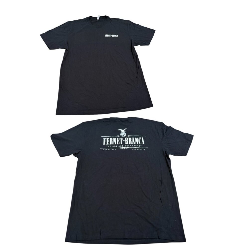 Fernet Branca Shirt Mens XL Black White 2 Sided Double Next Level t Shirt